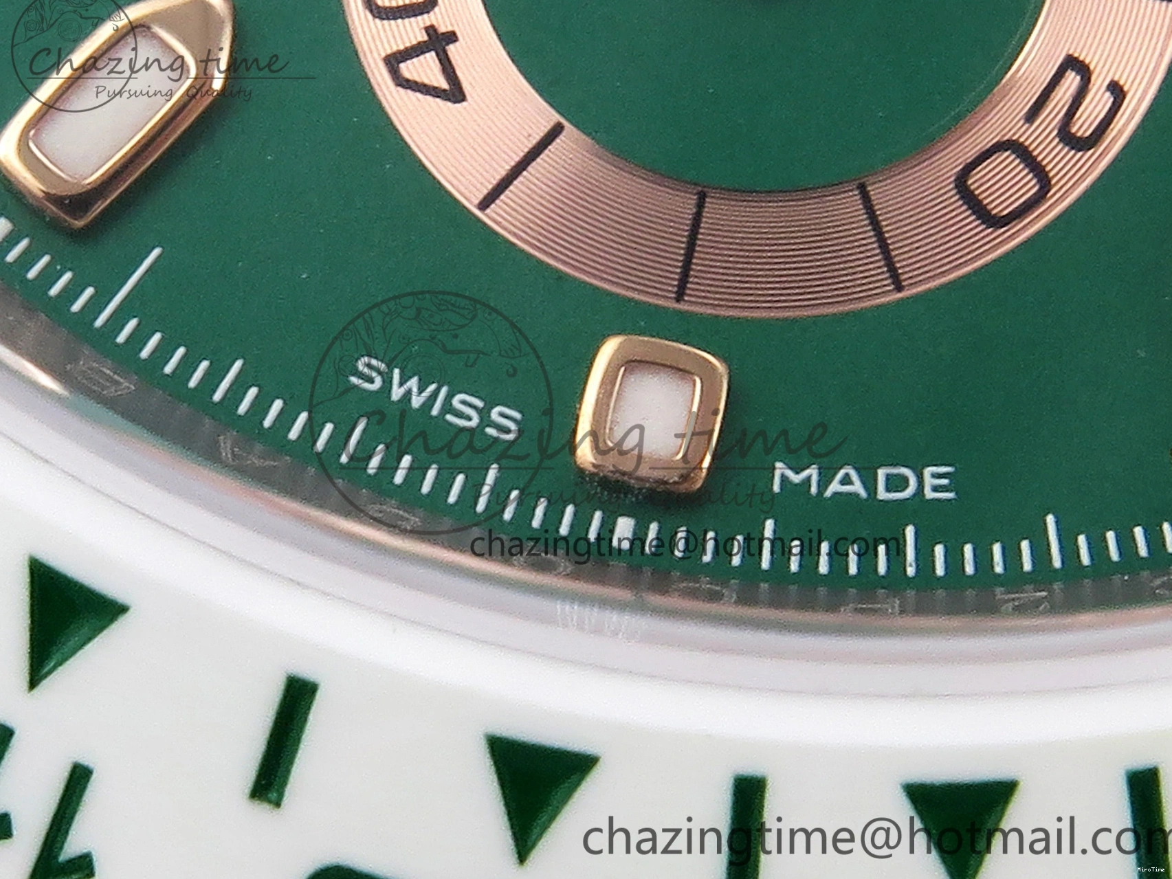 MiroTime 0203 MoistureWicking Daytona AET White Ceramic Case and Bracelet Green Dial SA4130 V 1891